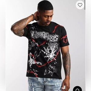 SMOKE RISE Black Rhinestone T-Shirt